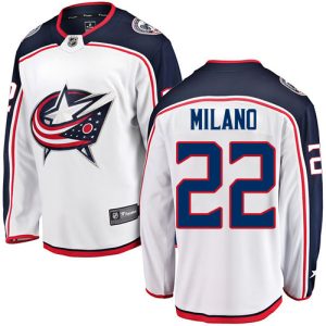 Herren Columbus Blue Jackets Eishockey Trikot Sonny Milano #22 Breakaway Weiß Fanatics Branded Auswärts